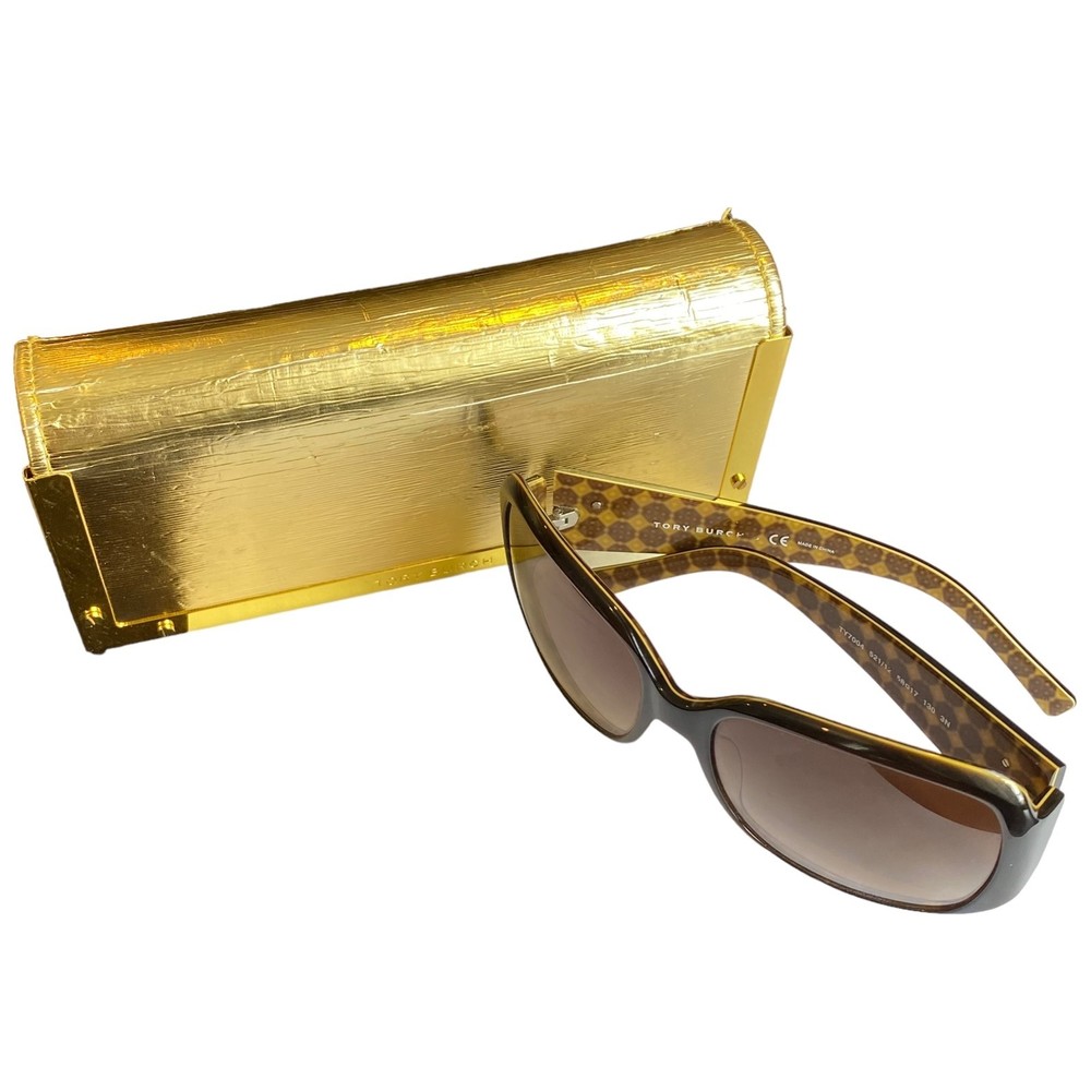 Tory Burch Brown Sunglasses w/ Textured Gold Case